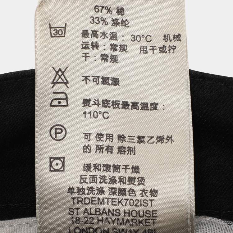 Pre Owned Burberry Black Stretch Cotton Blend Flared Pants L