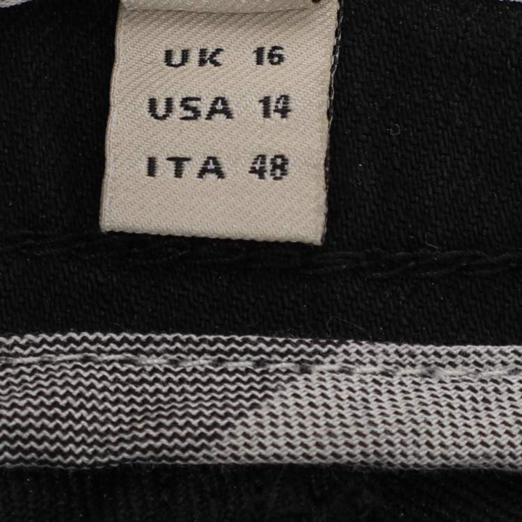 Pre Owned Burberry Black Stretch Cotton Blend Flared Pants L