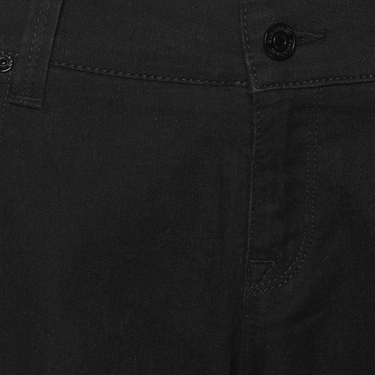 Pre Owned Burberry Black Stretch Cotton Blend Flared Pants L