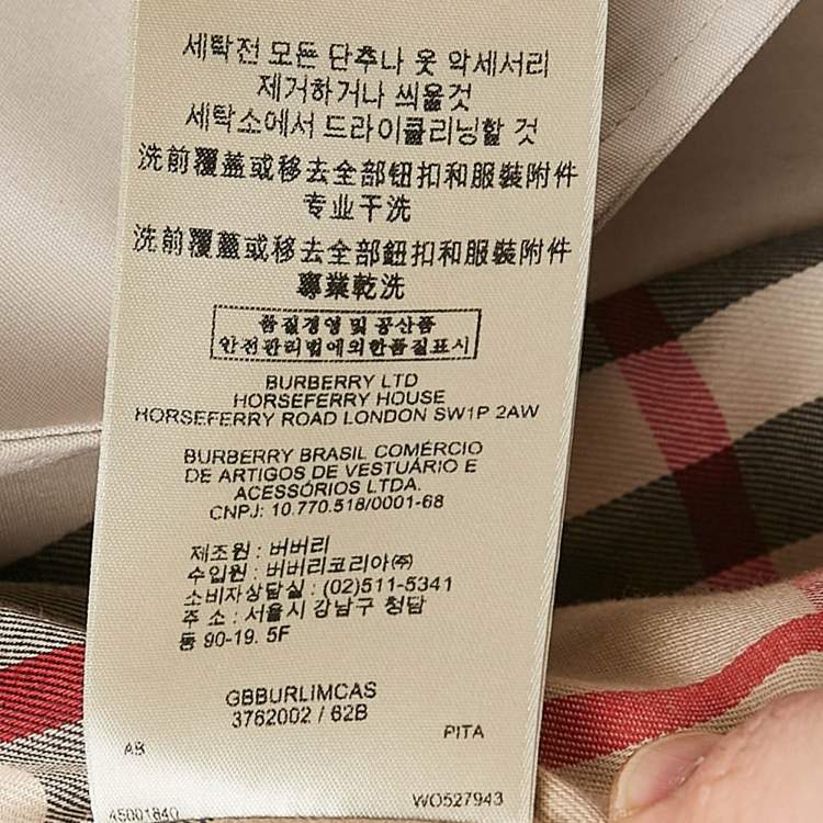 Pre Owned Burberry Grey Cotton Blend Double Breasted Short Trench Coat XS
