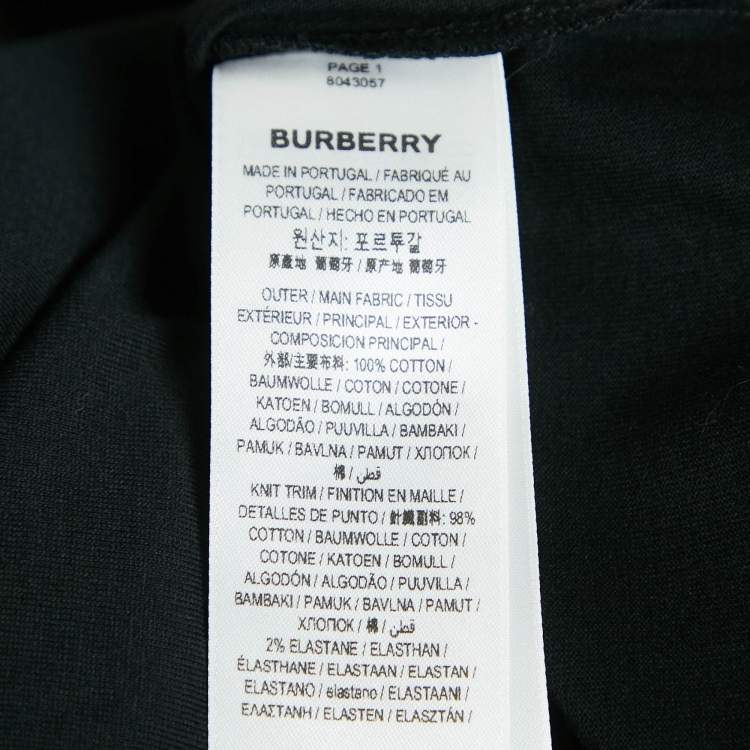 Pre Owned Burberry Black Cotton Vintage Checked Sleeve T-Shirt XXS