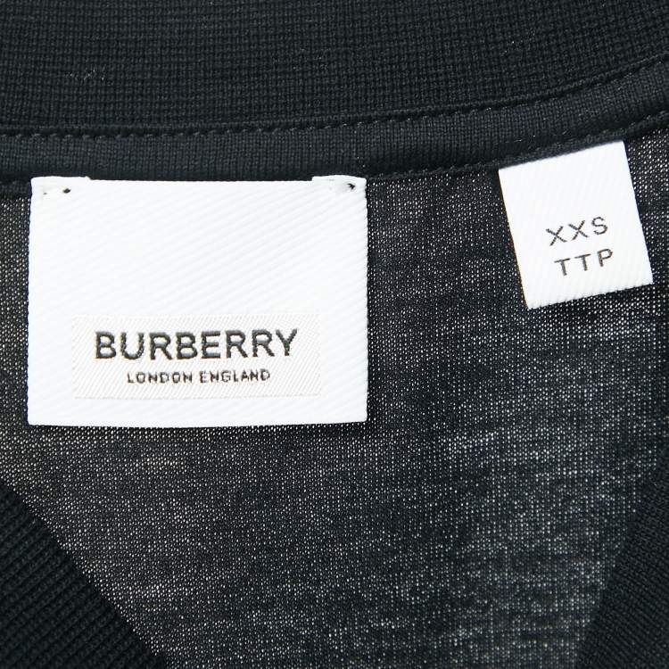 Pre Owned Burberry Black Cotton Vintage Checked Sleeve T-Shirt XXS