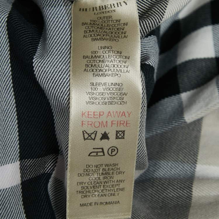 مملوكة مسبقًا Burberry Cream Gabardine Cotton Pleated Trench Coat S
