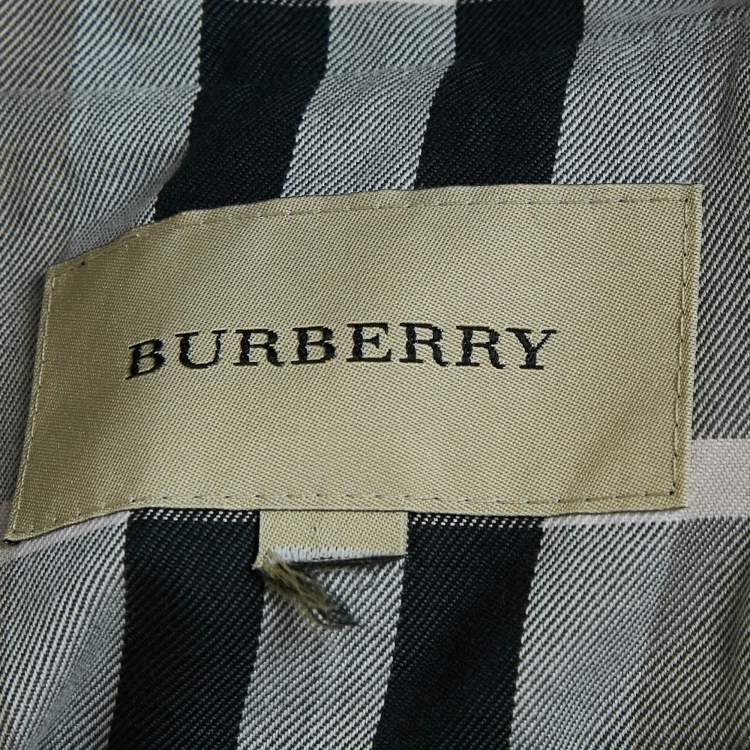 مملوكة مسبقًا Burberry Cream Gabardine Cotton Pleated Trench Coat S
