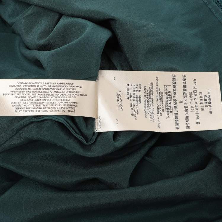 Pre Owned Burberry Green Lace Strapless Dress M