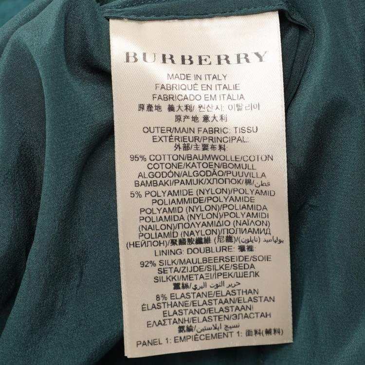 Pre Owned Burberry Green Lace Strapless Dress M