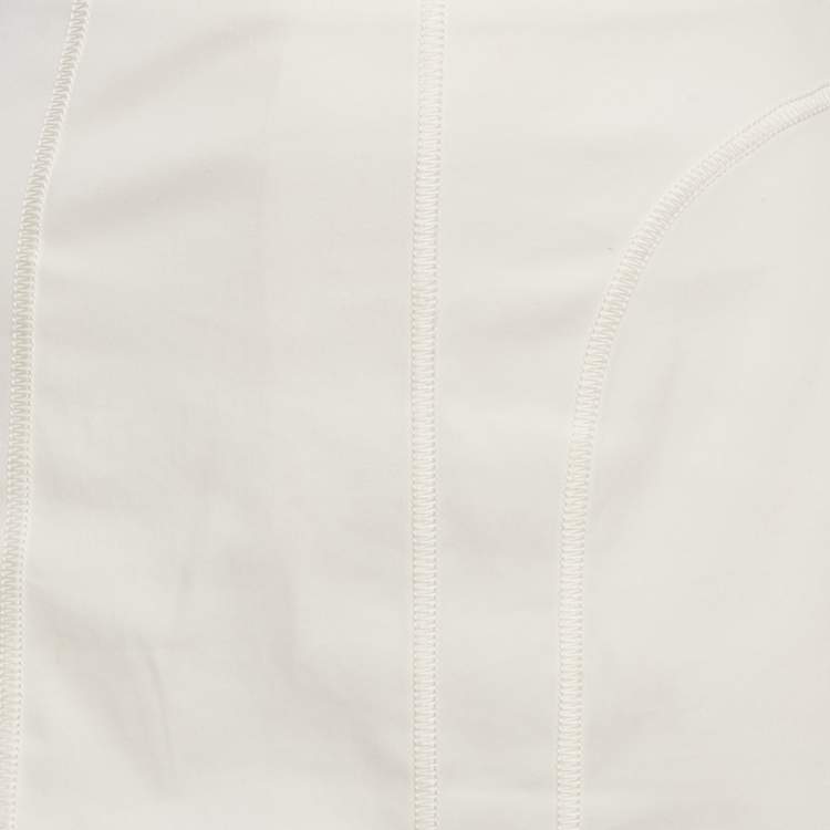 Pre Owned Burberry Off-White Cotton Knee-Length Skirt M