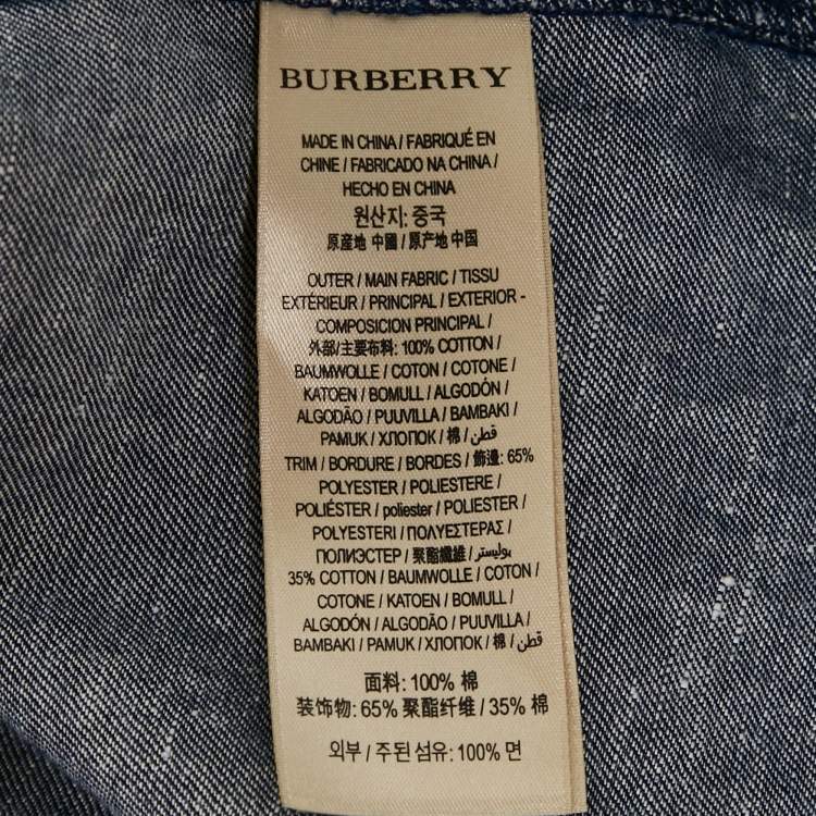 Pre Owned Burberry Blue Denim Button Detail Shirt M