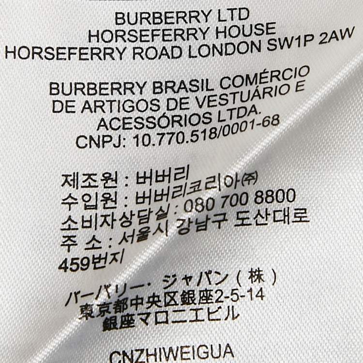 Pre Owned Burberry Blue/White Gingham Cotton High Waist Shorts XS
