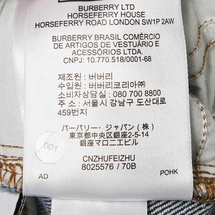 Pre Owned Burberry Blue Denim Washed Jeans M Waist 28"