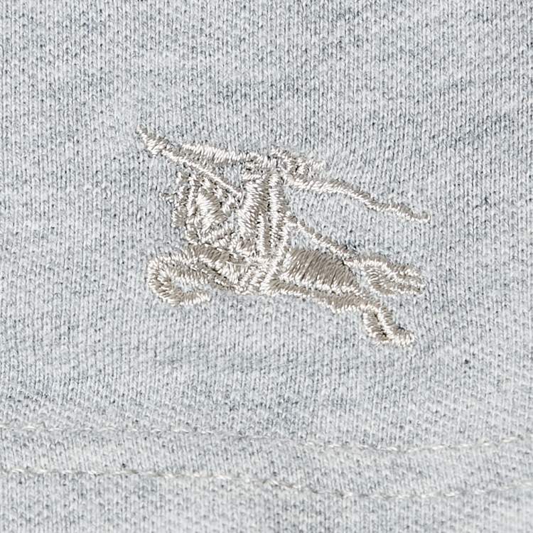 مملوكة مسبقًا Burberry Brit Checks Detail Collar Cotton Pique T-Shirt M