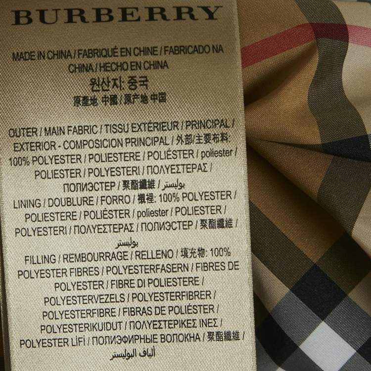 مملوكة مس�بقًا Burberry Brown Tartan Check Zip-Up Quilted Jacket S