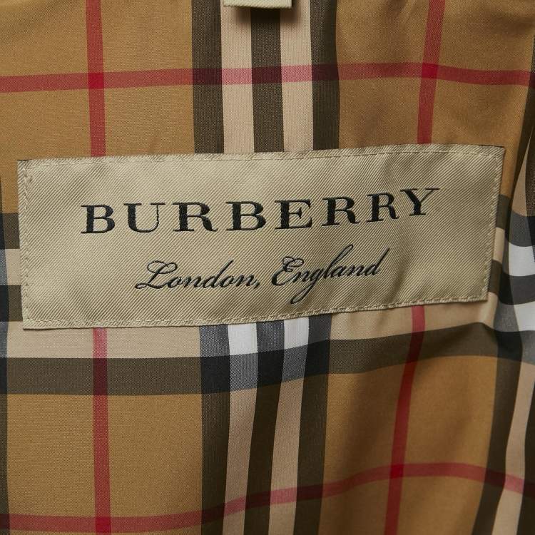 مملوكة مسبقًا Burberry Brown Tartan Check Zip-Up Quilted Jacket S