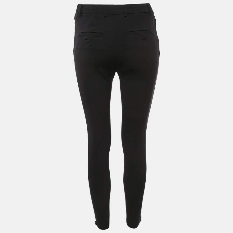 Pre Owned Burberry Black Jersey Skinny Fit Trousers XS