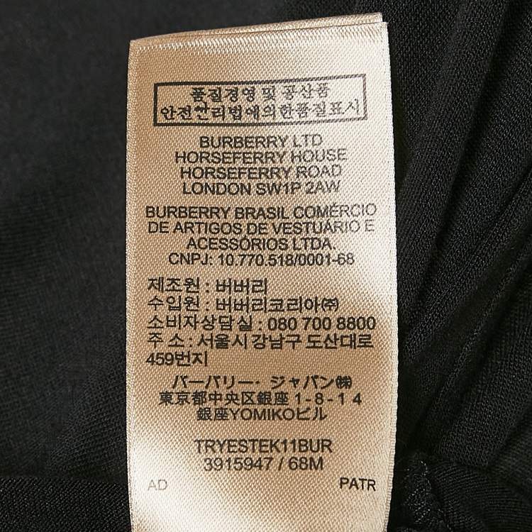Pre Owned Burberry Black Modal Jersey Layered T-Shirt M