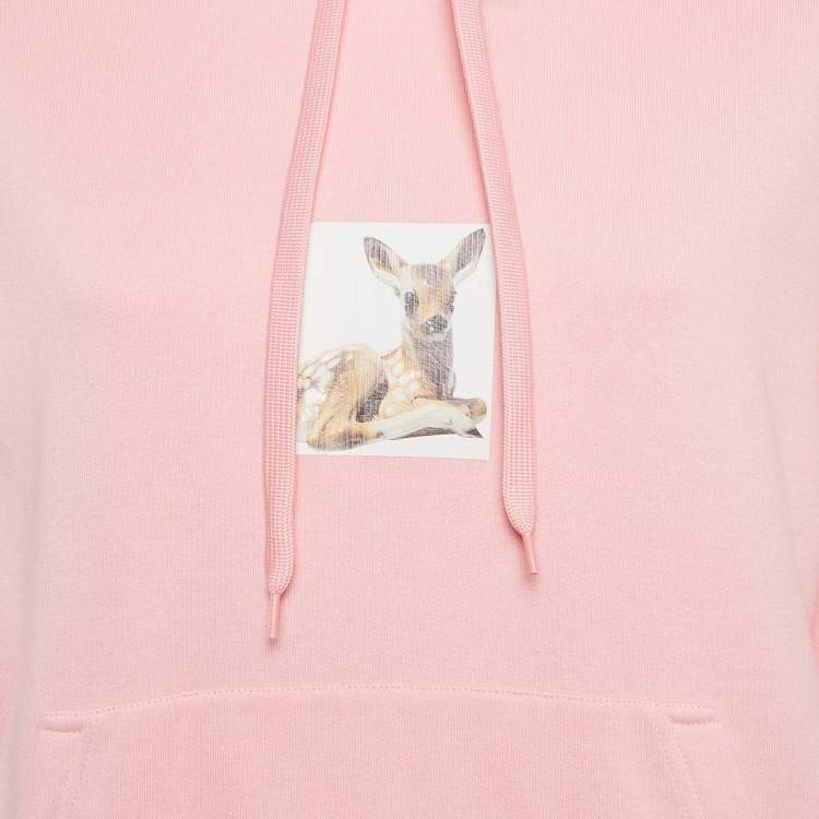 Pre Owned Burberry Pink Junnes Print Cotton Knit Hoodie M