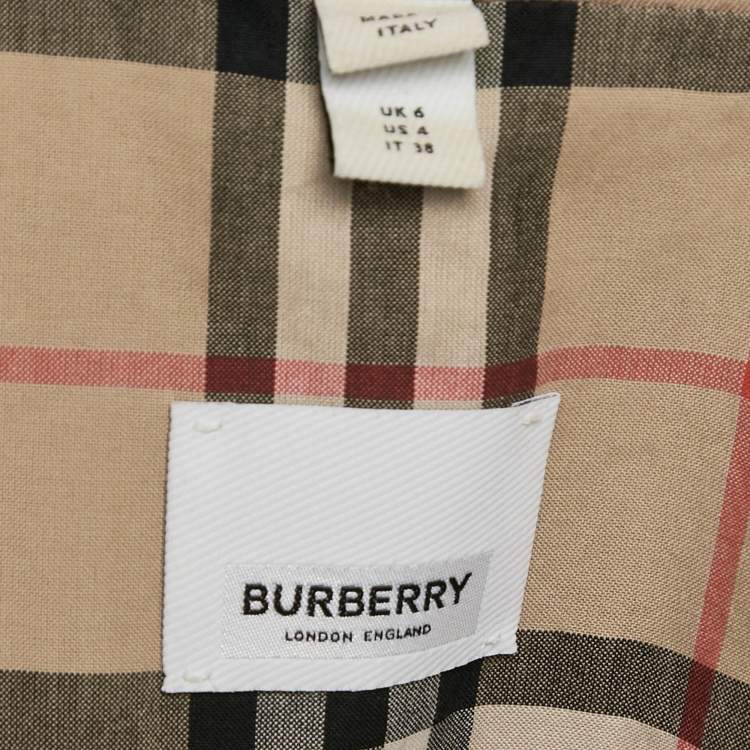 Pre Owned Burberry Brown Cotton Gabardine Double Breasted Trench Coat S