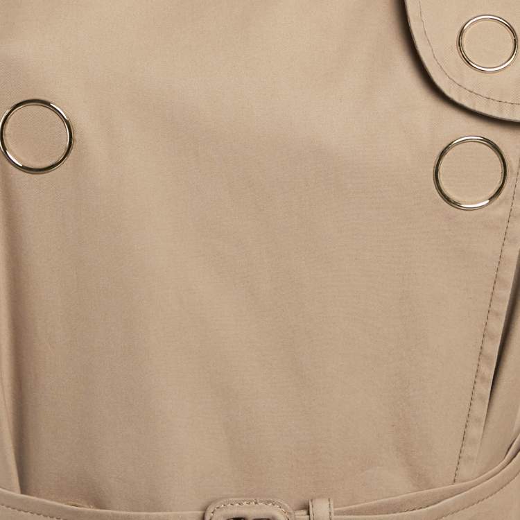 Pre Owned Burberry Brown Cotton Gabardine Double Breasted Trench Coat S