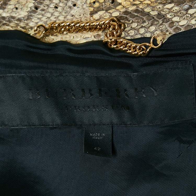 Pre Owned Burberry Prorsum Studded Python Leather Moto Jacket M