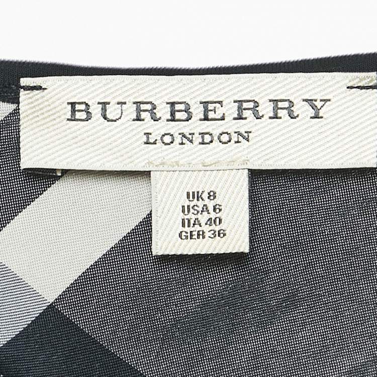 Pre Owned Burberry Black Jersey Ruched Bodycon Dress S