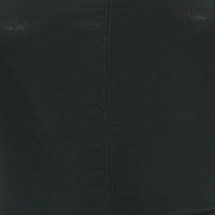 Pre Owned Burberry Black Jersey Ruched Bodycon Dress S