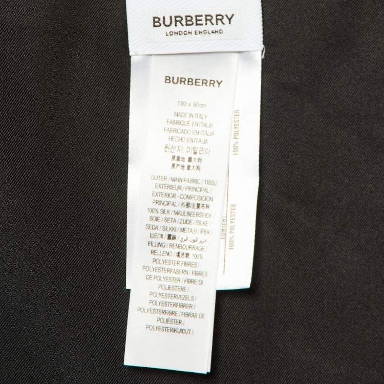 Pre Owned Burberry White Animal Print Silk Padded Cape One Size