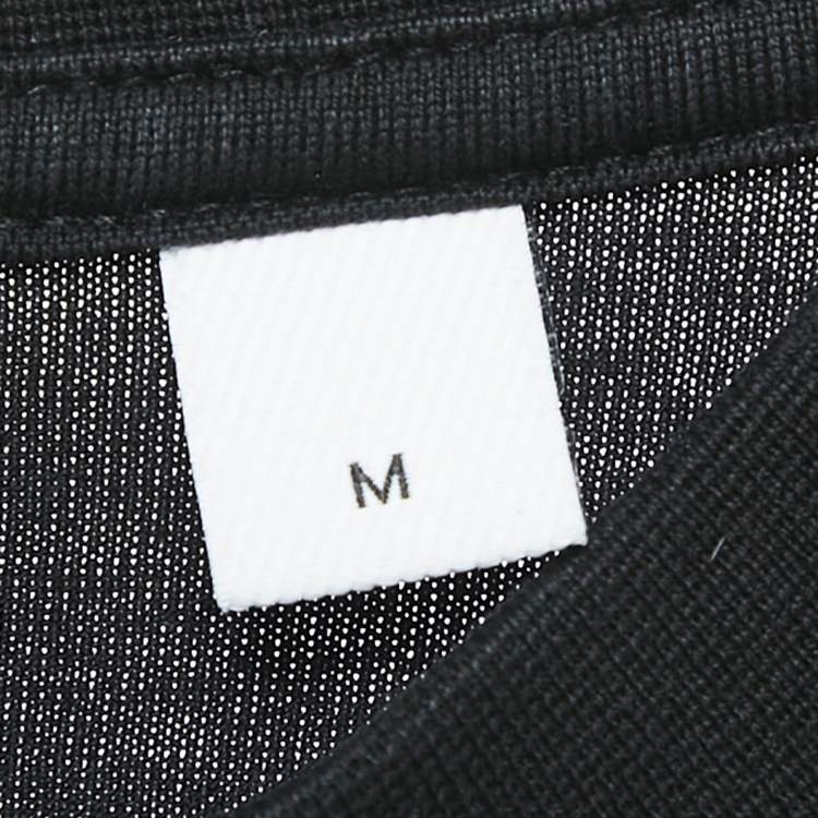 Pre Owned Burberry Black Logo Print Cotton Crew Neck T-Shirt M