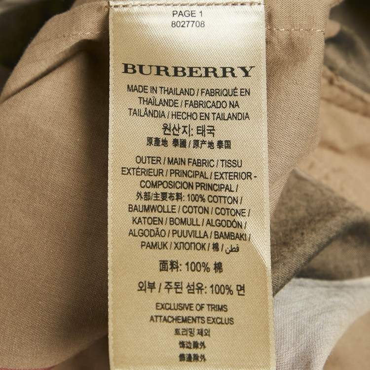 مملوكة مسبقًا Burberry Brown Tartan Check Cotton Belted Mini Dress S