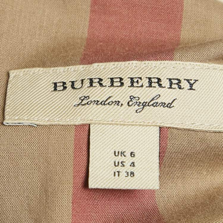 مملوكة مسبقًا Burberry Brown Tartan Check Cotton Belted Mini Dress S