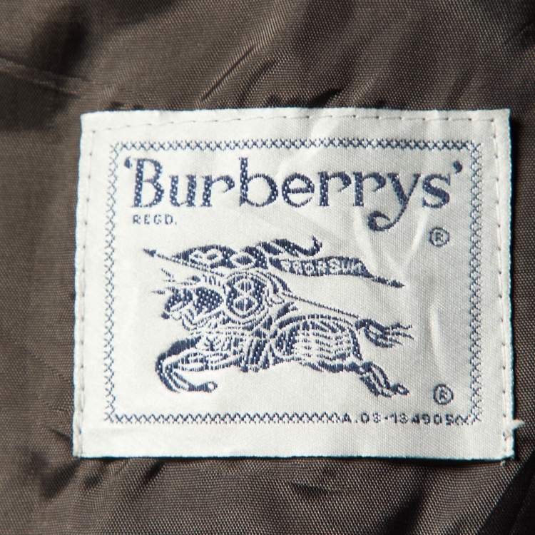 Pre Owned Burberry Vintage Charcoal Grey Wool & Cashmere Button Front Blazer M