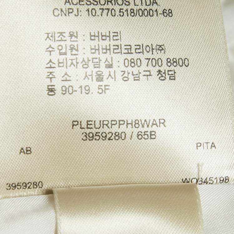 Pre Owned Burberry London White Circular Fil Coupe Crepe Midi Skirt L