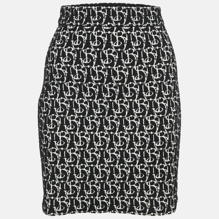Pre Owned Burberry Black Jacquard Knit B-Charm Mini Skirt XS