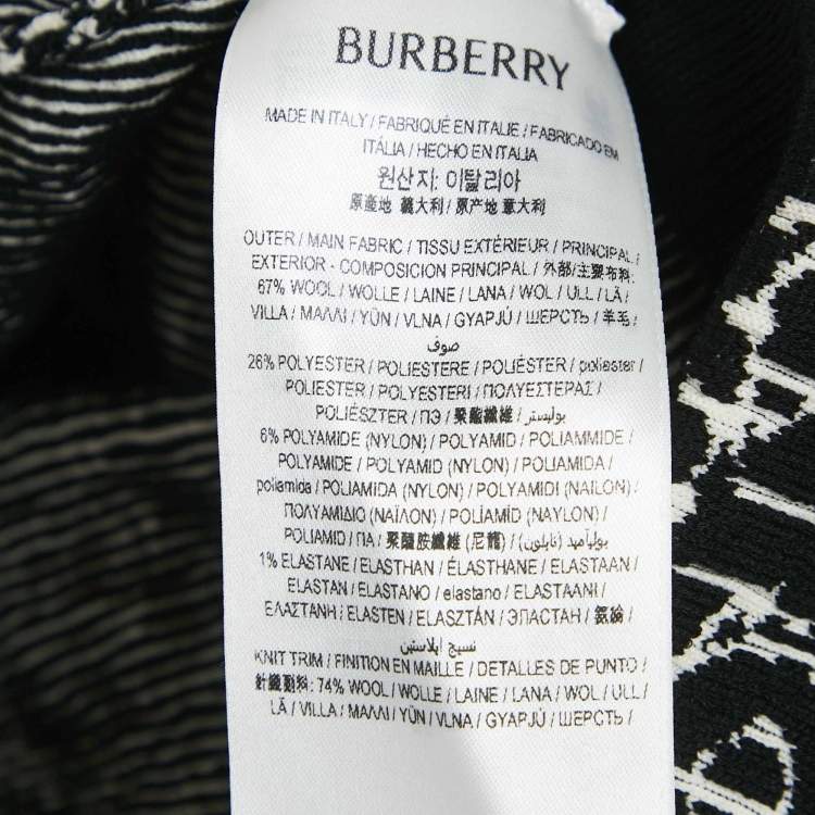 Pre Owned Burberry Black Jacquard Knit B-Charm Mini Skirt XS