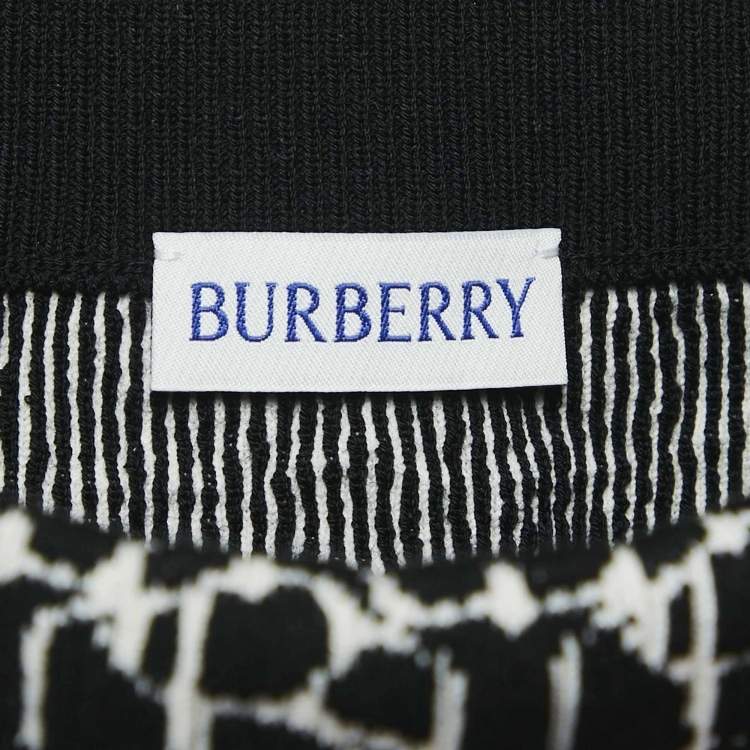 Pre Owned Burberry Black Jacquard Knit B-Charm Mini Skirt XS