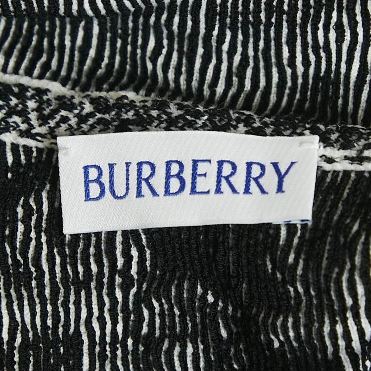Pre Owned Burberry Black Jacquard Knit Turtle Neck B-Charm Sweater XS