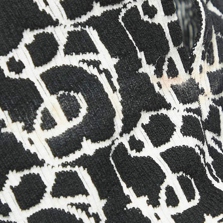 Pre Owned Burberry Black Jacquard Knit Turtle Neck B-Charm Sweater XS