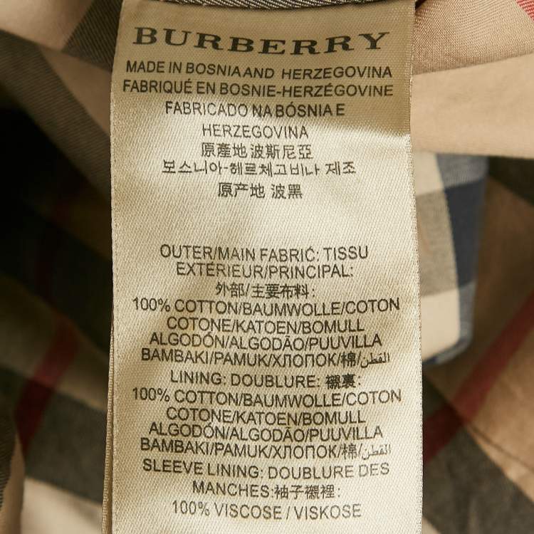 Pre Owned Burberry Black Cotton Double Breasted Belted Trench Coat S