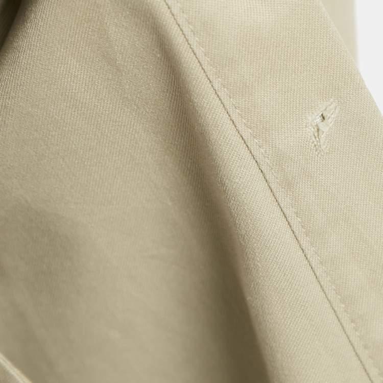 Pre Owned Burberrys' Vintage Beige Cotton Double Breasted Belted Trench Coat XL