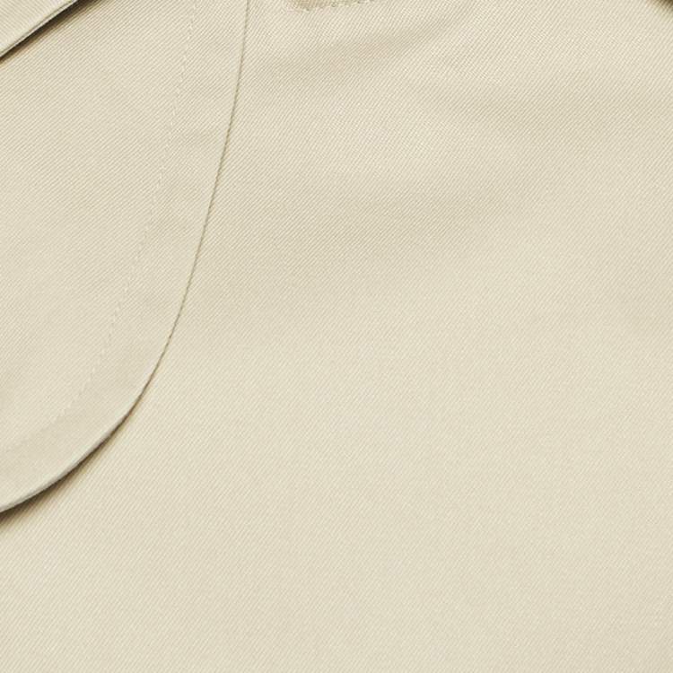 Pre Owned Burberrys' Vintage Beige Cotton Double Breasted Belted Trench Coat XL