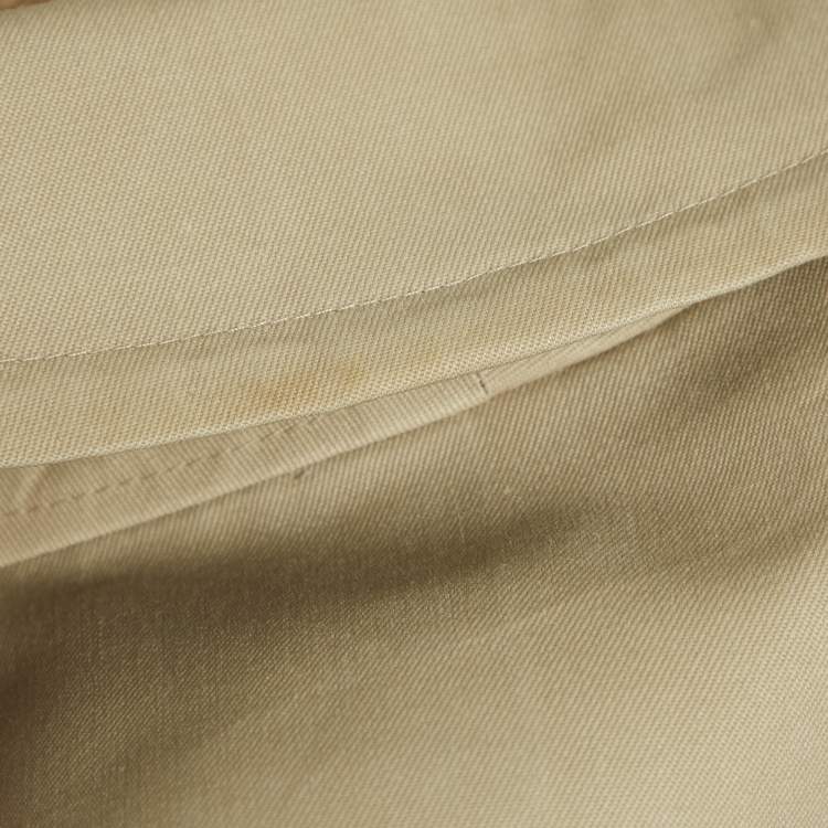 Pre Owned Burberrys' Vintage Beige Cotton Double Breasted Belted Trench Coat XL