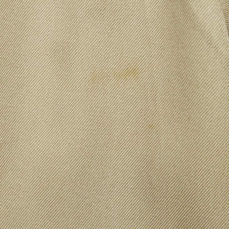 Pre Owned Burberrys' Vintage Beige Cotton Double Breasted Belted Trench Coat L