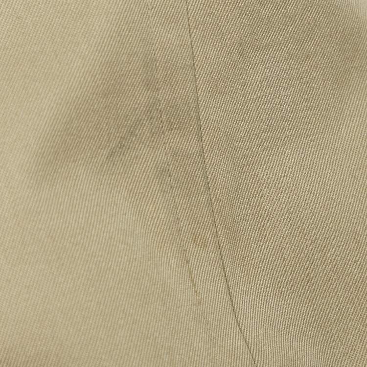 Pre Owned Burberrys' Vintage Beige Cotton Double Breasted Belted Trench Coat L