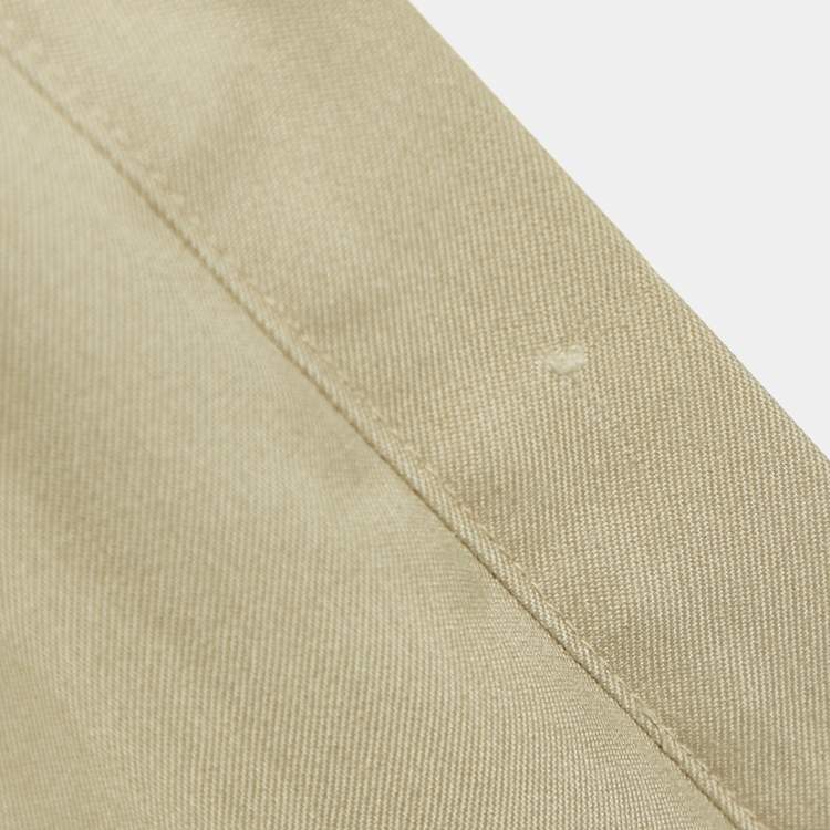 Pre Owned Burberrys' Vintage Beige Cotton Double Breasted Belted Trench Coat L