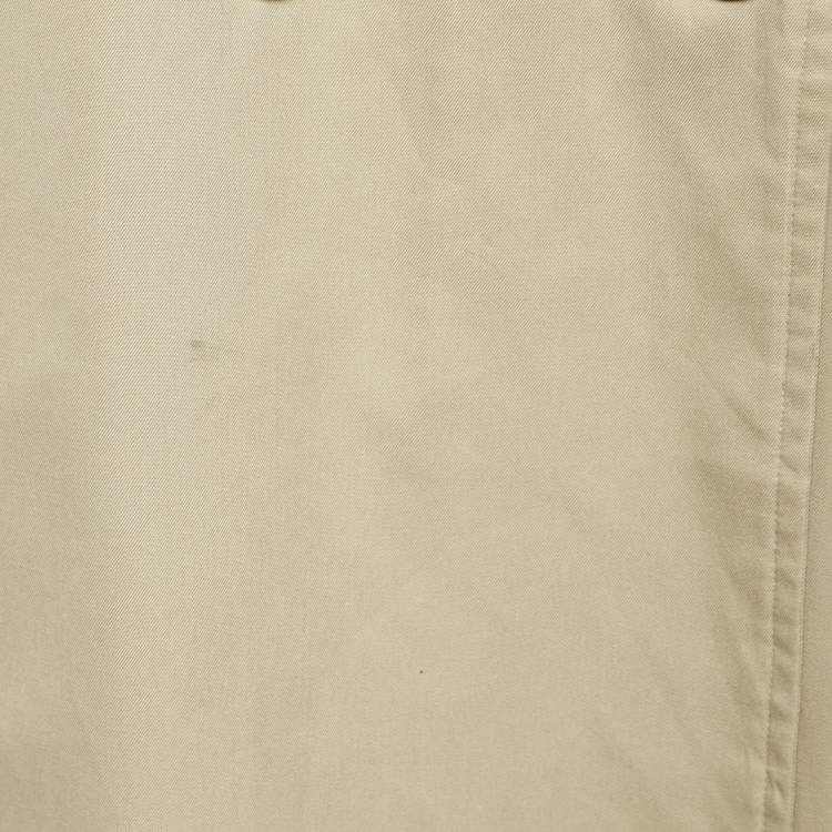 Pre Owned Burberrys' Vintage Beige Cotton Double Breasted Belted Trench Coat L