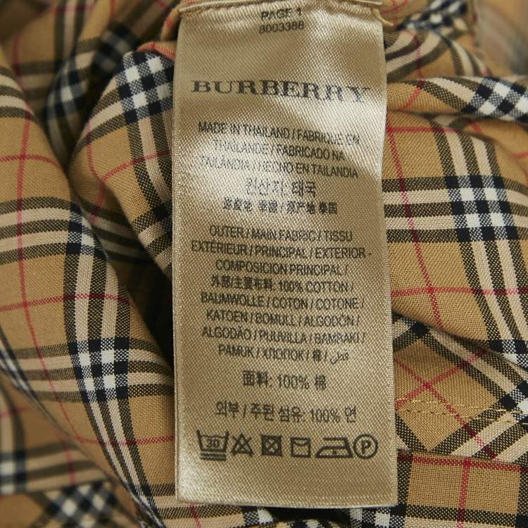 Pre Owned Burberry Brown Vintage Check Cotton Belted Mini Dress S
