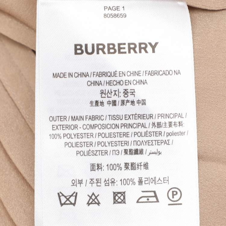 Pre Owned Burberry Beige Pleated Chiffon Midi Skirt XS