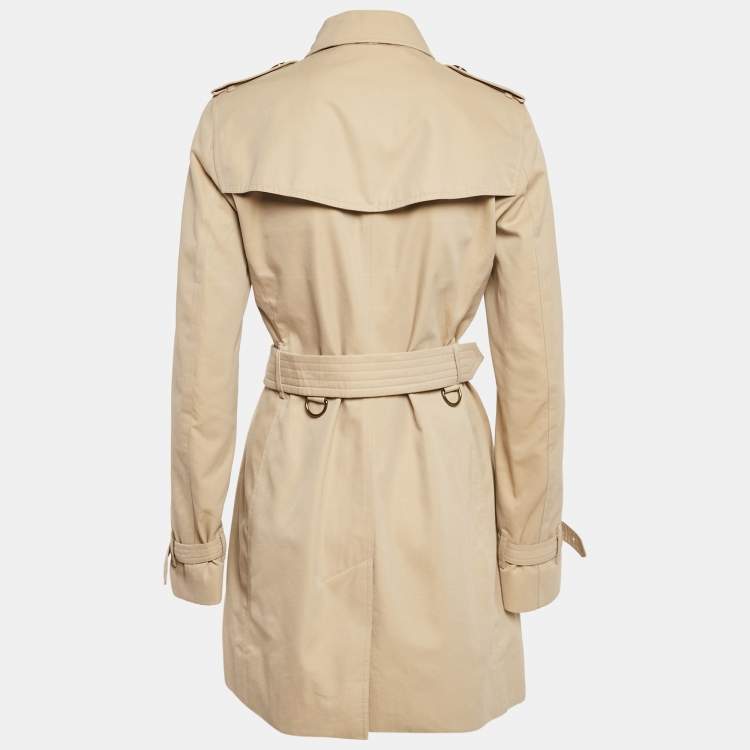 Pre Owned Burberry Beige Gabardine The Kensington Trench Coat S