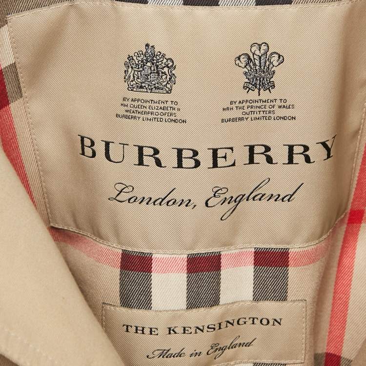Pre Owned Burberry Beige Gabardine The Kensington Trench Coat S