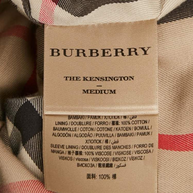 Pre Owned Burberry Beige Gabardine The Kensington Trench Coat S