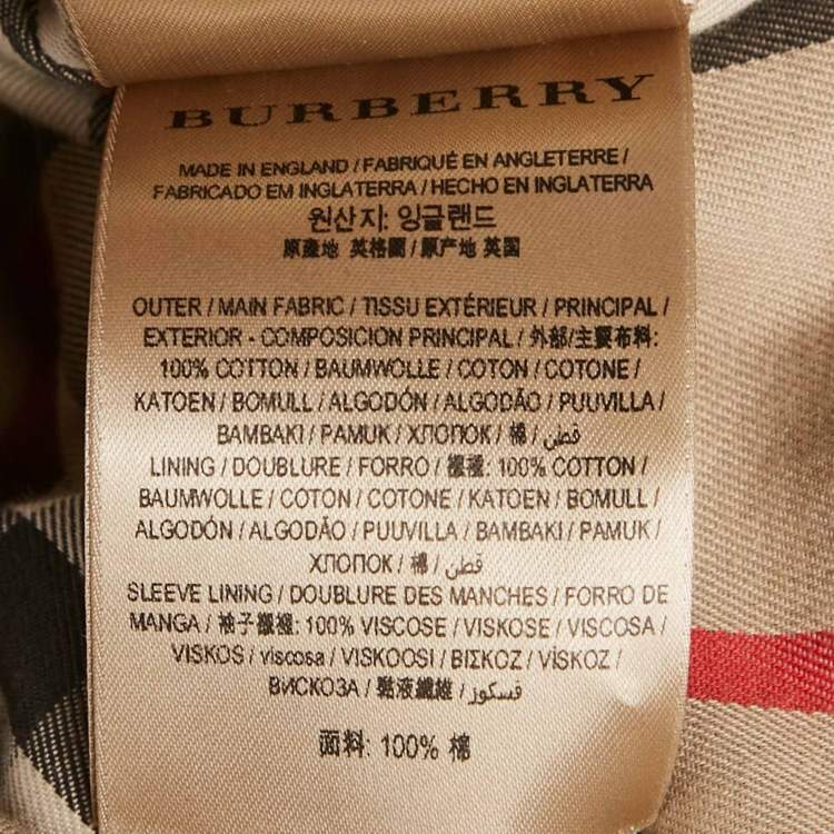 Pre Owned Burberry Beige Gabardine The Kensington Trench Coat S
